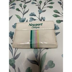 Vintage Newport Stripes Pocket Address Book Organizer w Pen 1989 3x4"